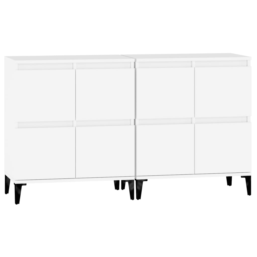 Buffets 2 pcs blanc 60x35x70 cm bois d'ingénierie - XIOS