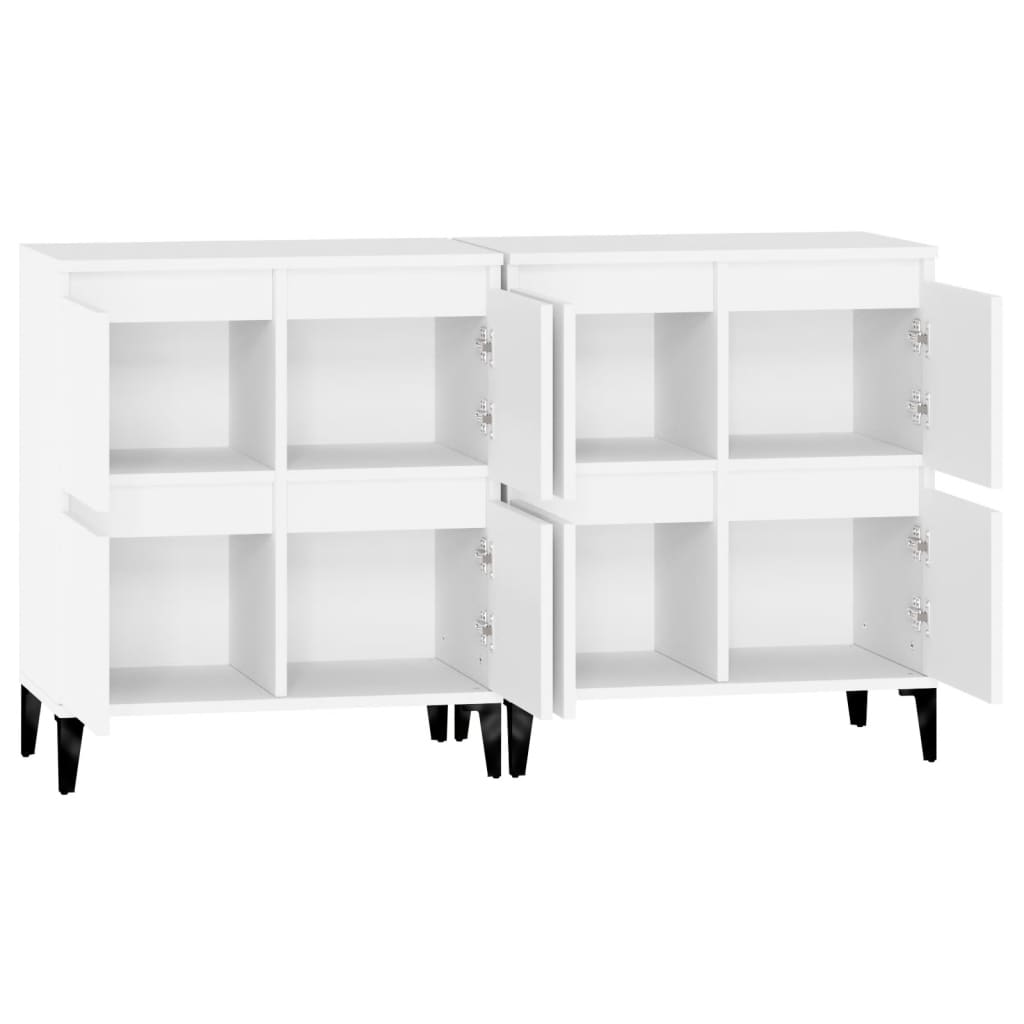 Buffets 2 pcs blanc 60x35x70 cm bois d'ingénierie - XIOS
