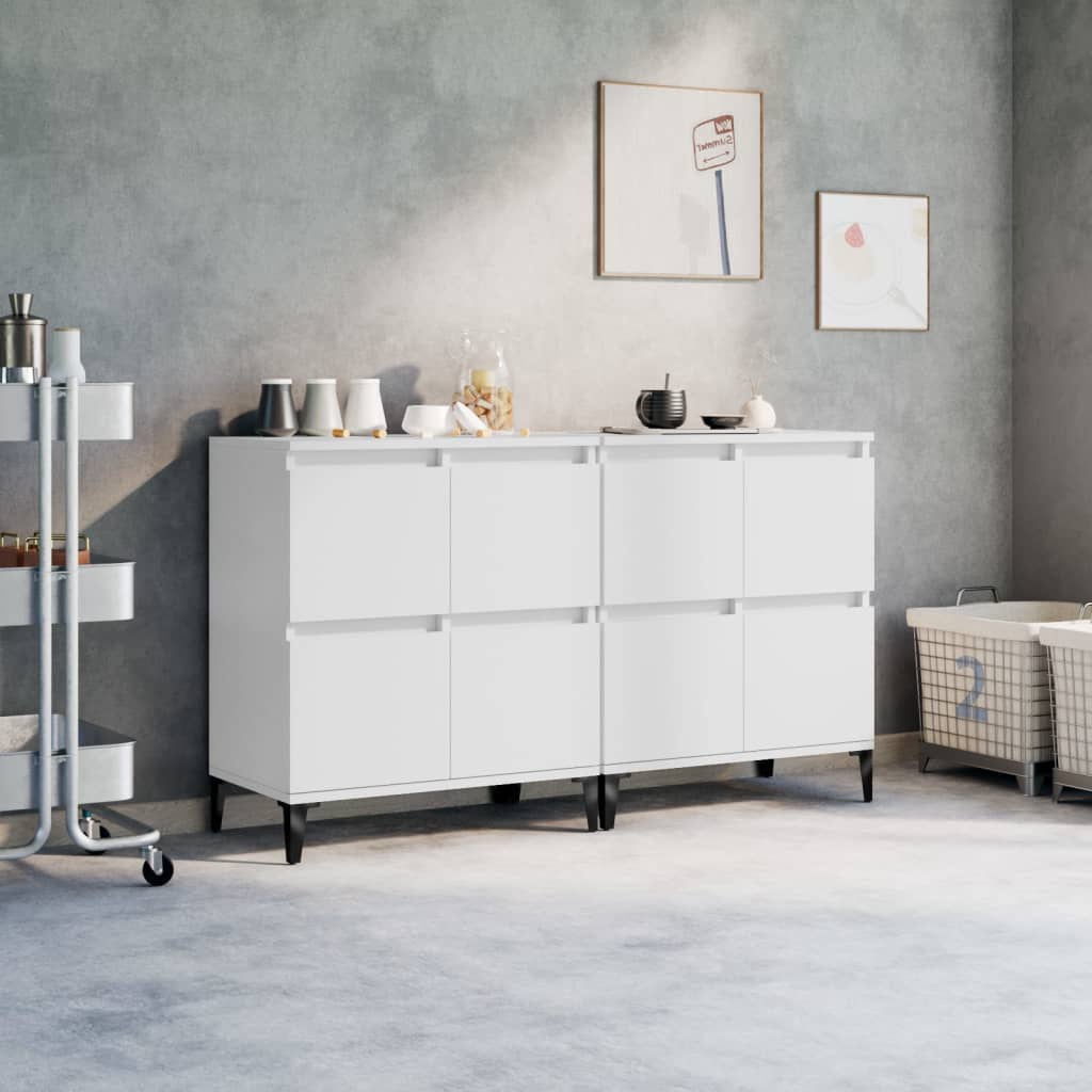 Buffets 2 pcs blanc 60x35x70 cm bois d'ingénierie - XIOS