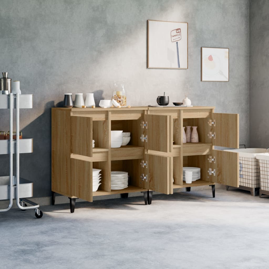 Buffets 2 pcs chêne sonoma 60x35x70 cm bois d'ingénierie - XIOS
