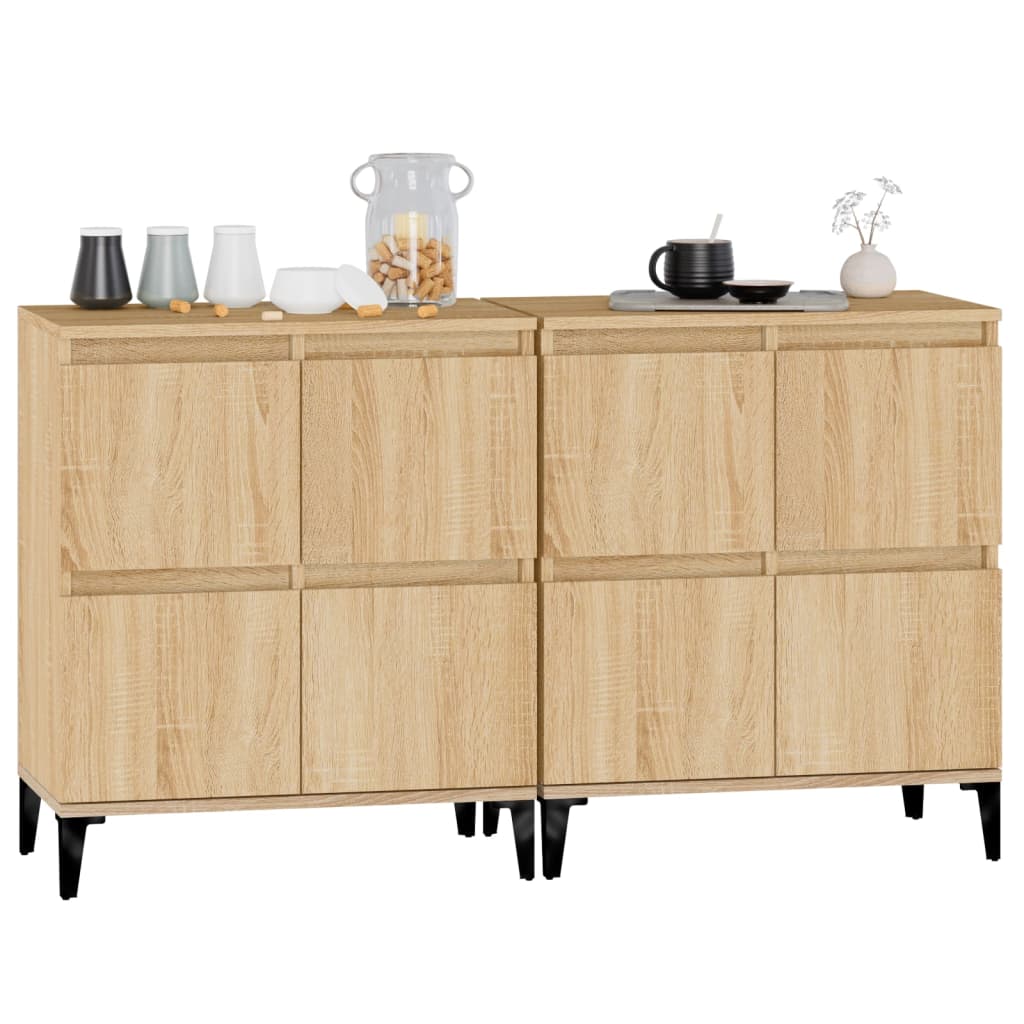 Buffets 2 pcs chêne sonoma 60x35x70 cm bois d'ingénierie - XIOS