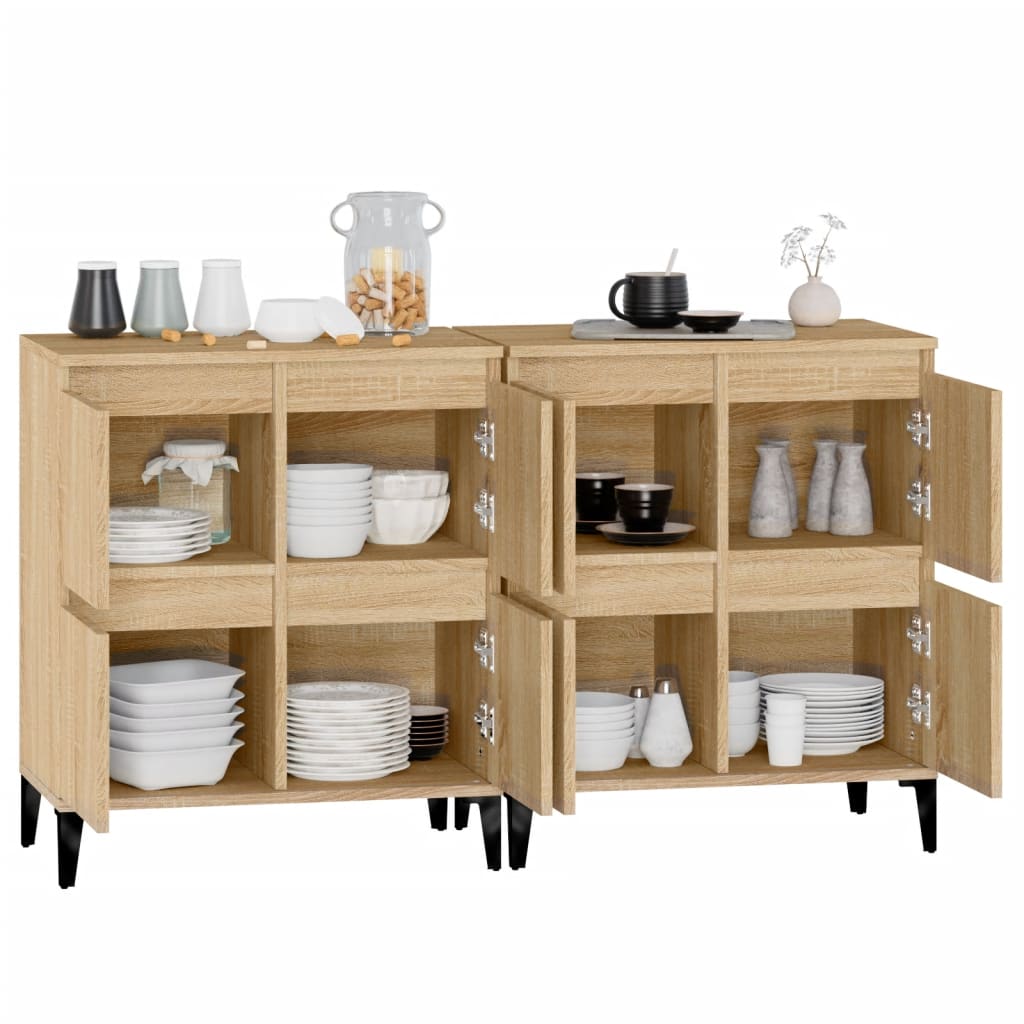 Buffets 2 pcs chêne sonoma 60x35x70 cm bois d'ingénierie - XIOS