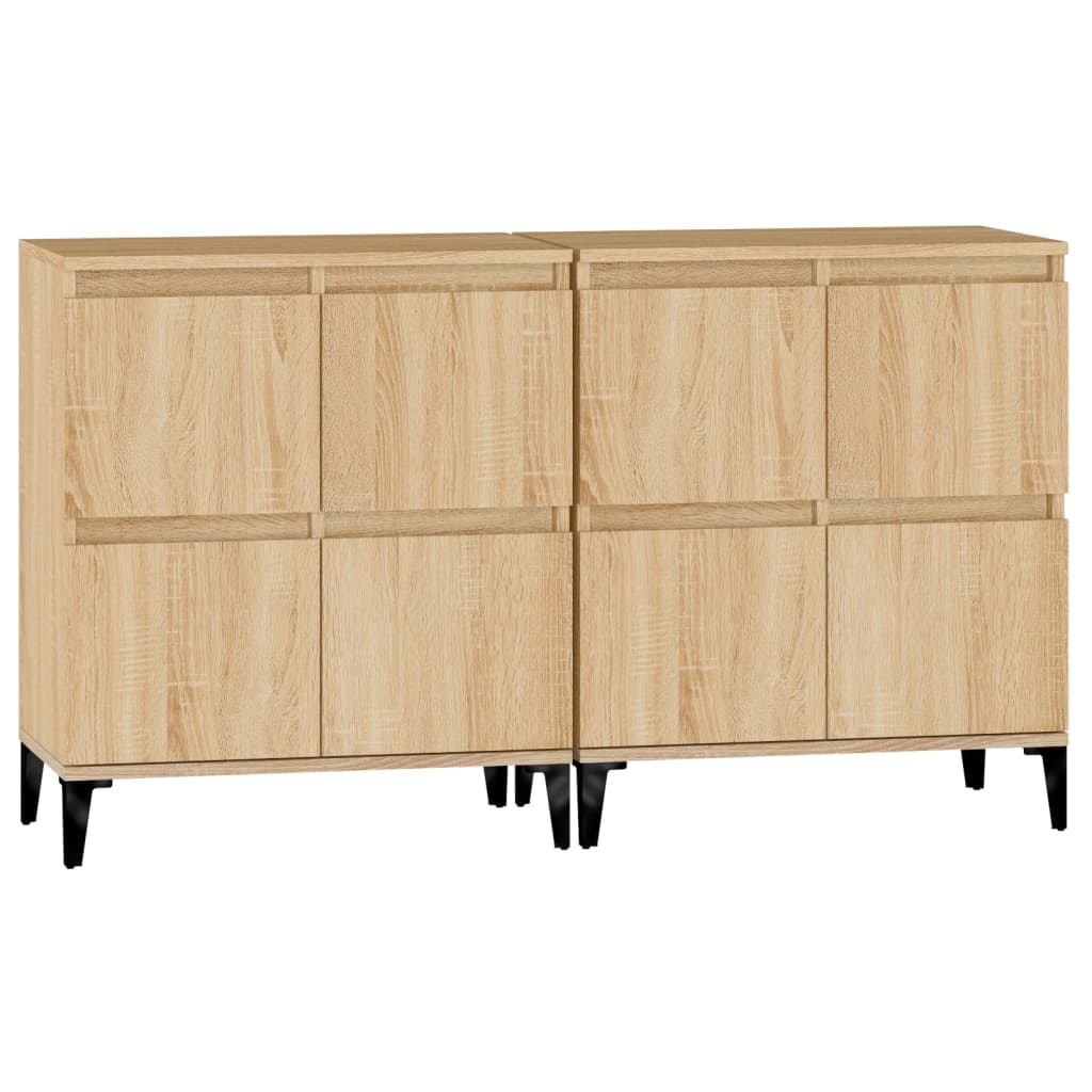Buffets 2 pcs chêne sonoma 60x35x70 cm bois d'ingénierie - XIOS