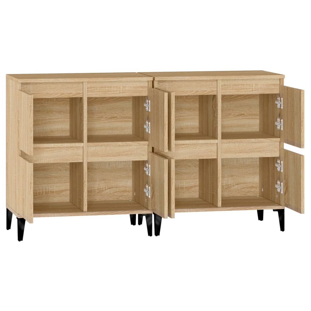 Buffets 2 pcs chêne sonoma 60x35x70 cm bois d'ingénierie - XIOS