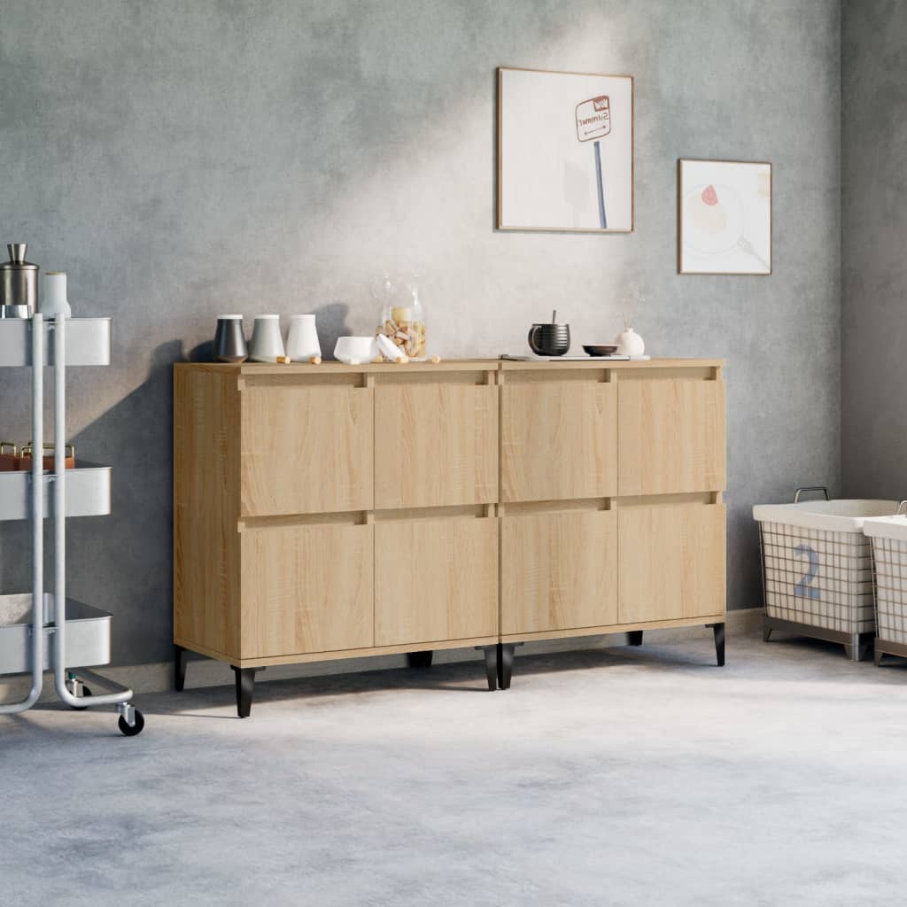 Buffets 2 pcs chêne sonoma 60x35x70 cm bois d'ingénierie - XIOS
