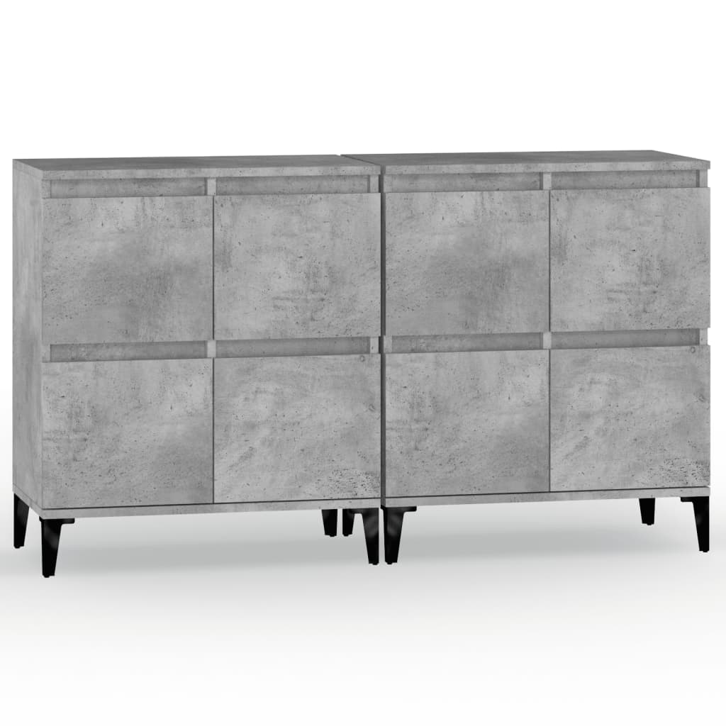 Buffets 2 pcs gris béton 60x35x70 cm bois d'ingénierie - XIOS