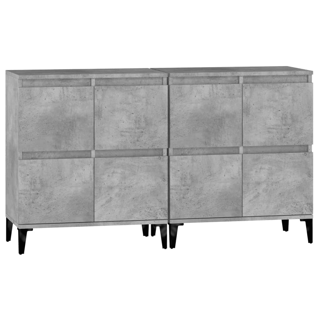 Buffets 2 pcs gris béton 60x35x70 cm bois d'ingénierie - XIOS