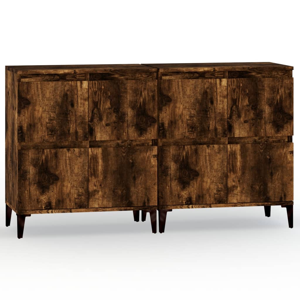 Buffets 2 pcs chêne fumé 60x35x70 cm bois d'ingénierie - XIOS
