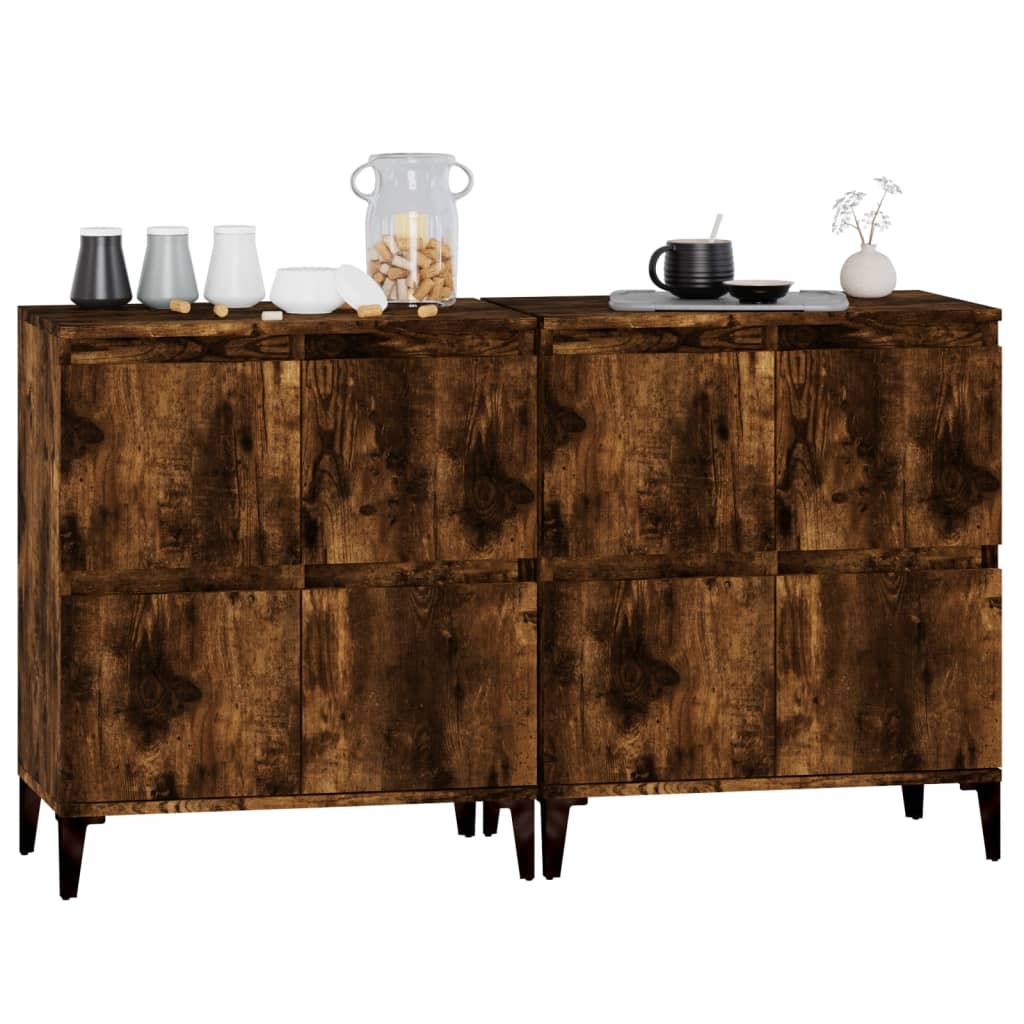 Buffets 2 pcs chêne fumé 60x35x70 cm bois d'ingénierie - XIOS