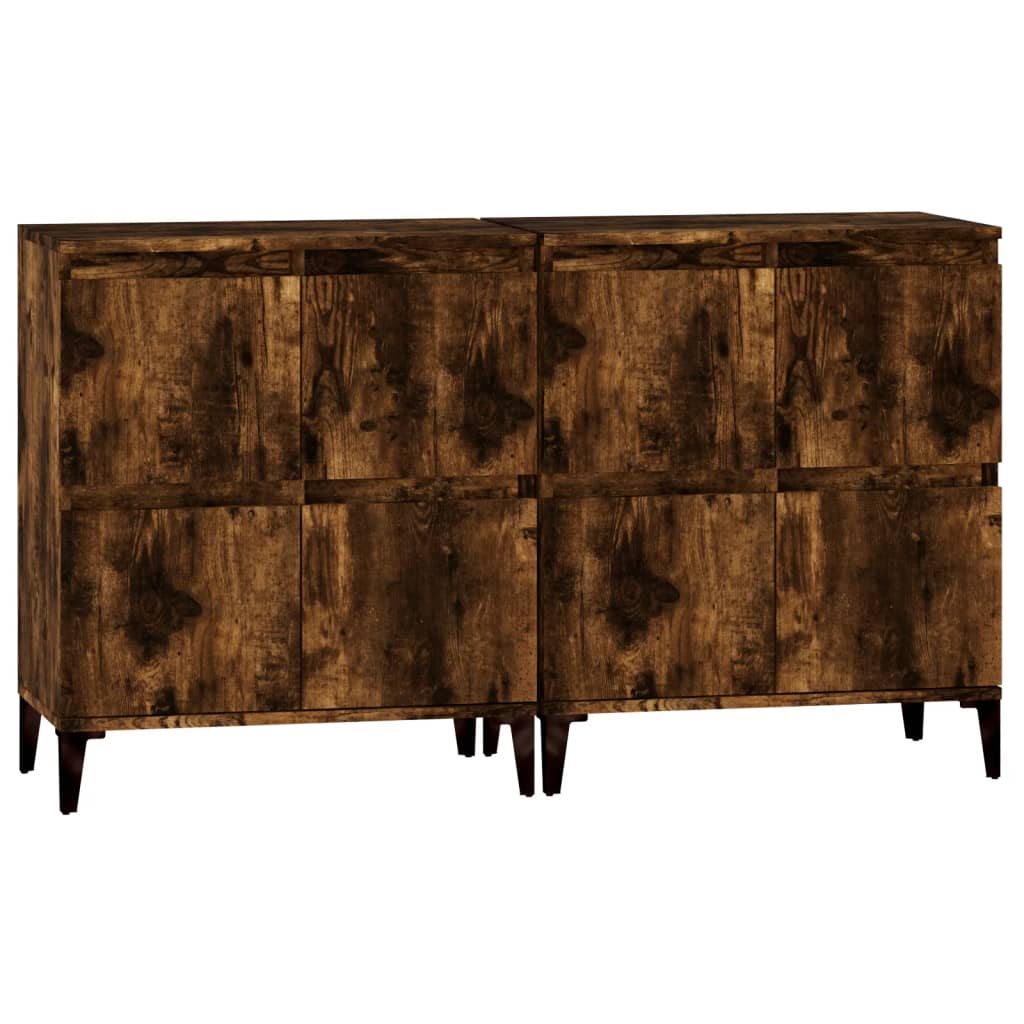 Buffets 2 pcs chêne fumé 60x35x70 cm bois d'ingénierie - XIOS