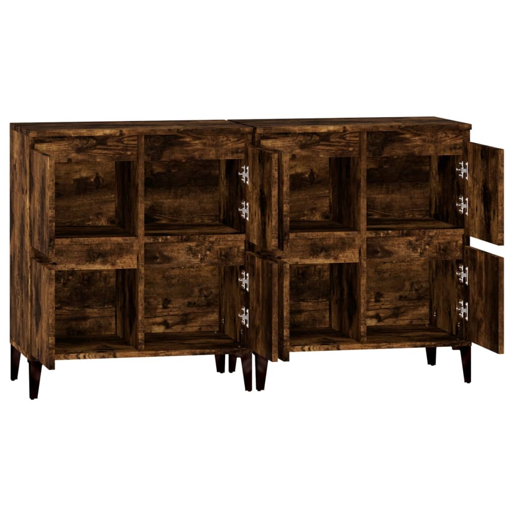 Buffets 2 pcs chêne fumé 60x35x70 cm bois d'ingénierie - XIOS