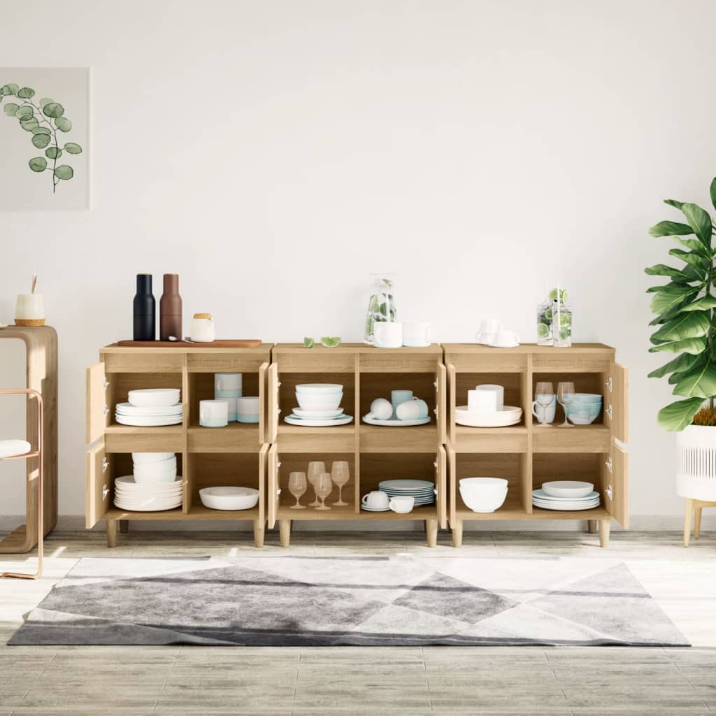 Buffets 3 pcs chêne sonoma 60x35x70 cm bois d'ingénierie - XIOS
