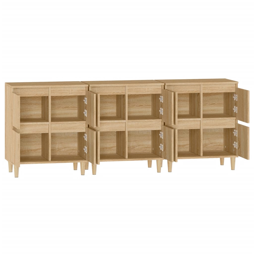 Buffets 3 pcs chêne sonoma 60x35x70 cm bois d'ingénierie - XIOS