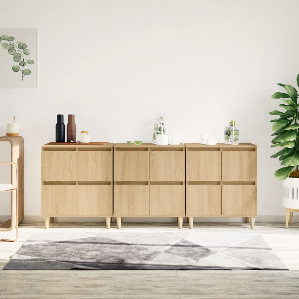 Buffets 3 pcs chêne sonoma 60x35x70 cm bois d'ingénierie - XIOS