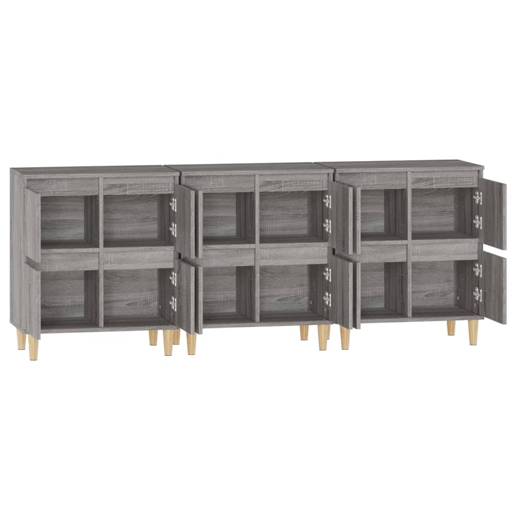 Buffets 3 pcs sonoma gris 60x35x70 cm bois d'ingénierie - XIOS