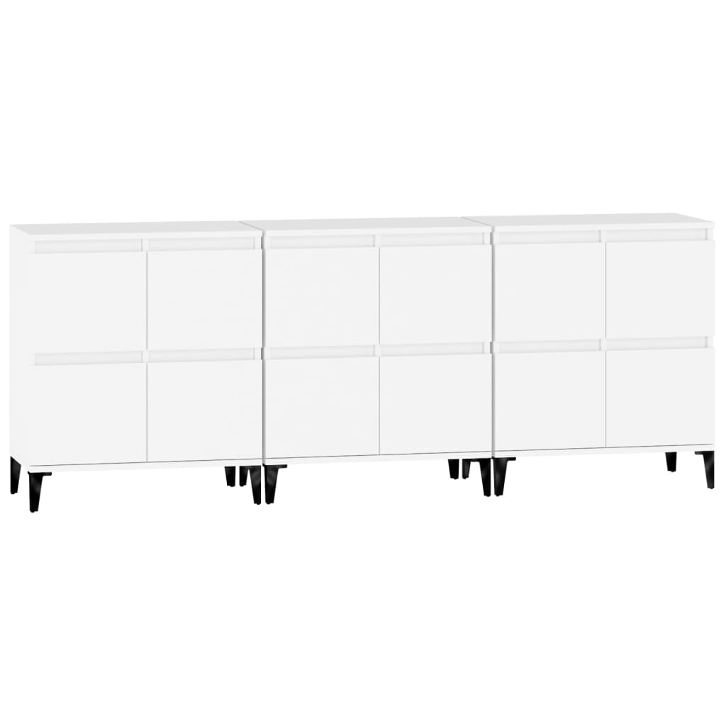 Buffets 3 pcs blanc 60x35x70 cm bois d'ingénierie - XIOS
