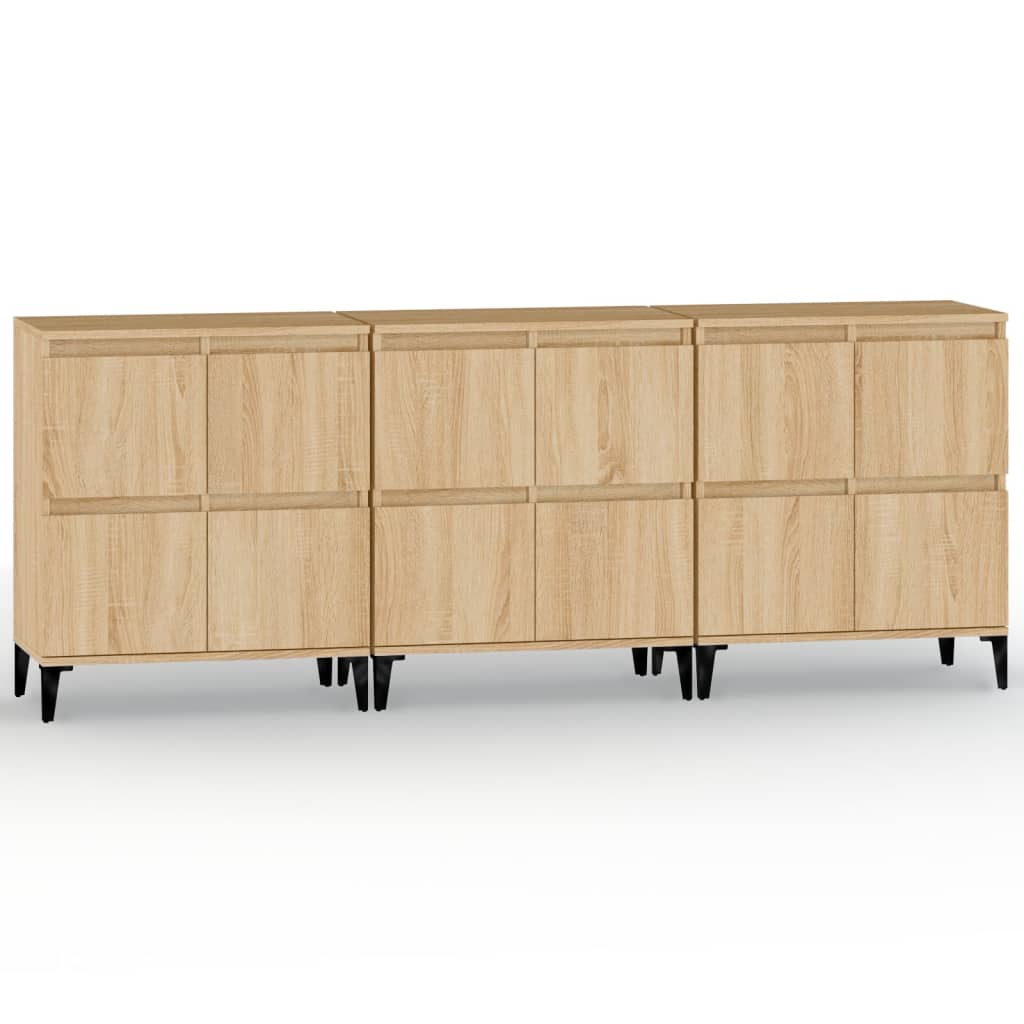 Buffets 3 pcs chêne sonoma 60x35x70 cm bois d'ingénierie - XIOS
