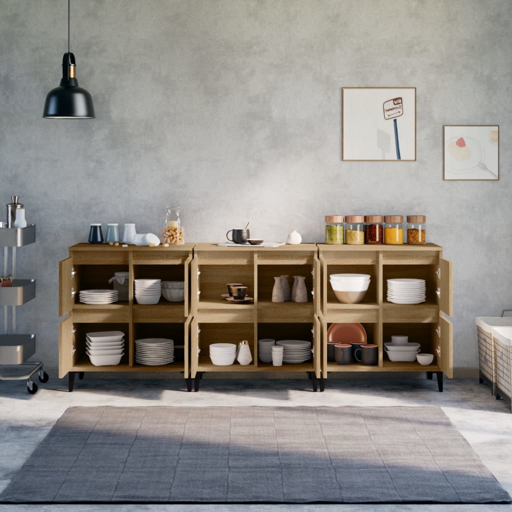 Buffets 3 pcs chêne sonoma 60x35x70 cm bois d'ingénierie - XIOS