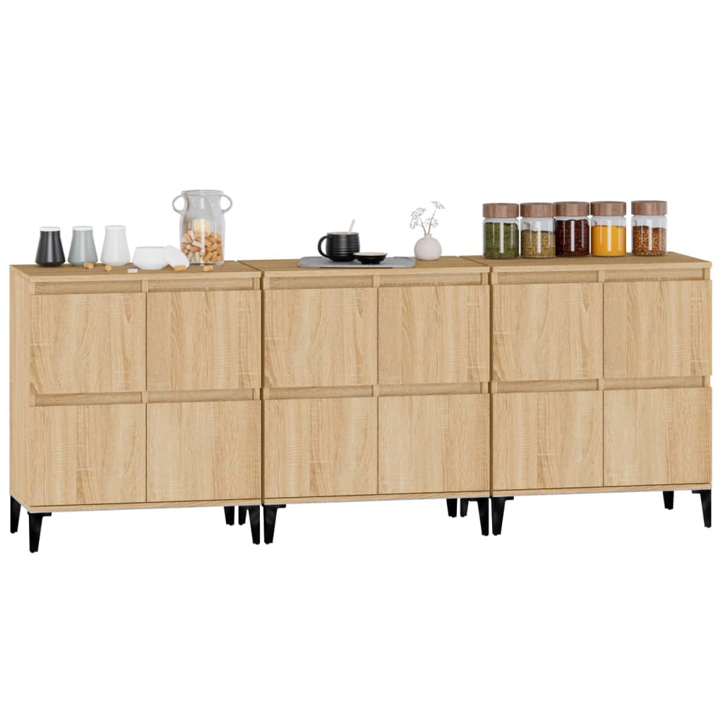 Buffets 3 pcs chêne sonoma 60x35x70 cm bois d'ingénierie - XIOS