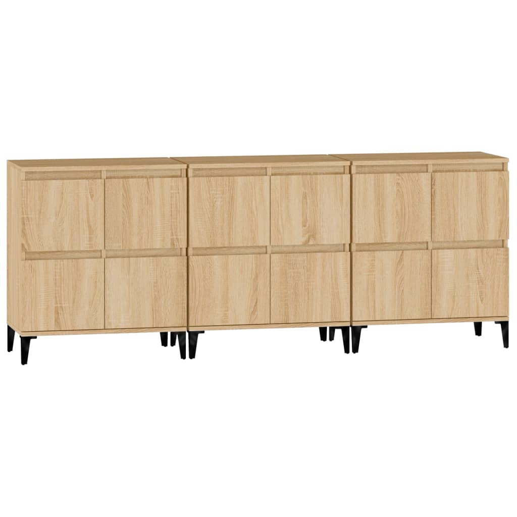 Buffets 3 pcs chêne sonoma 60x35x70 cm bois d'ingénierie - XIOS