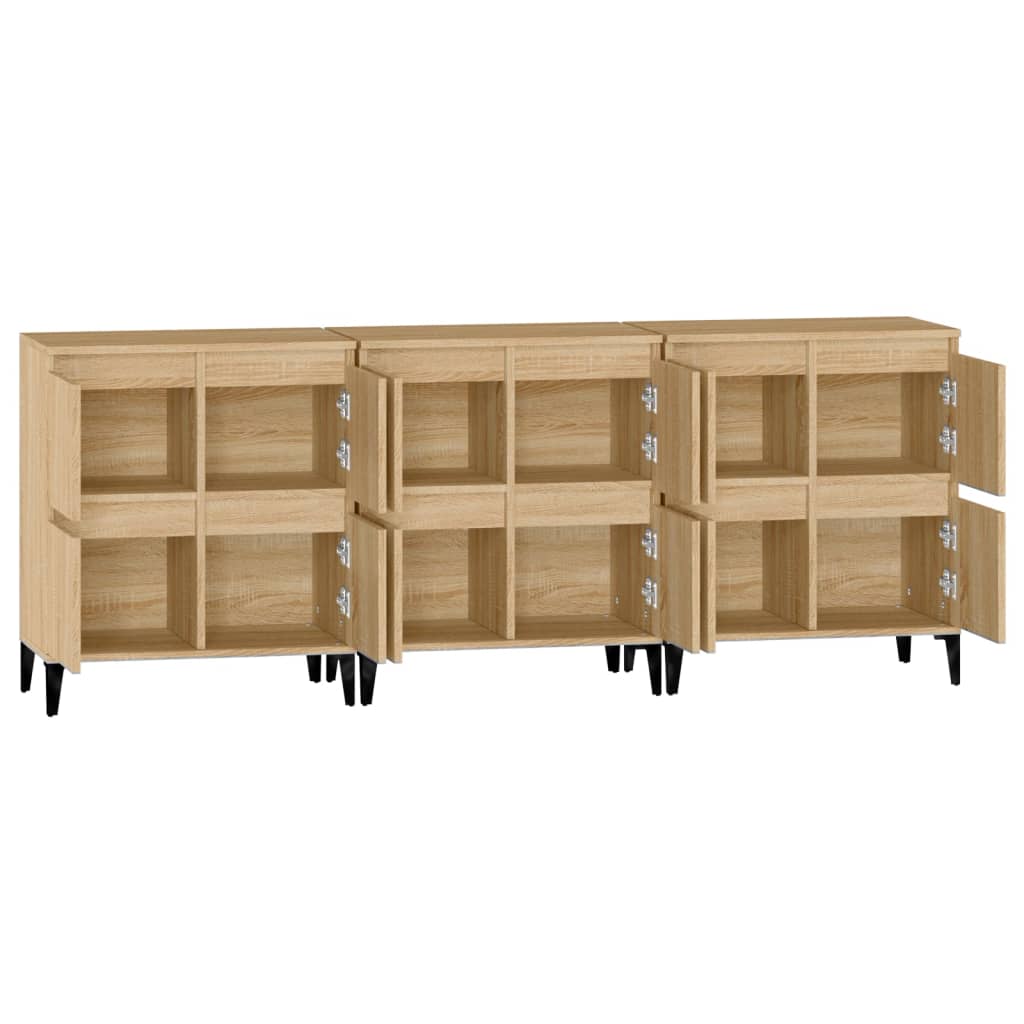 Buffets 3 pcs chêne sonoma 60x35x70 cm bois d'ingénierie - XIOS