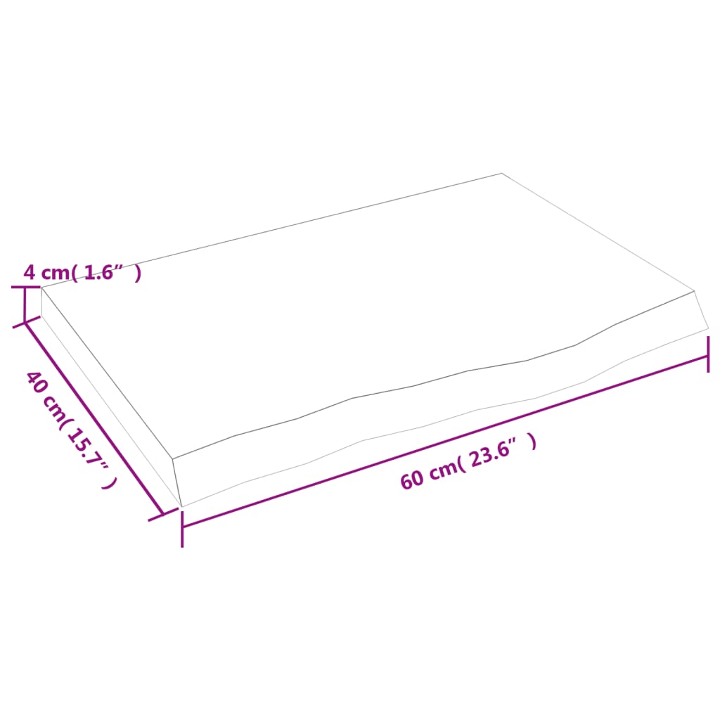 Dessus de table marron clair bois chêne massif traité - XIOS