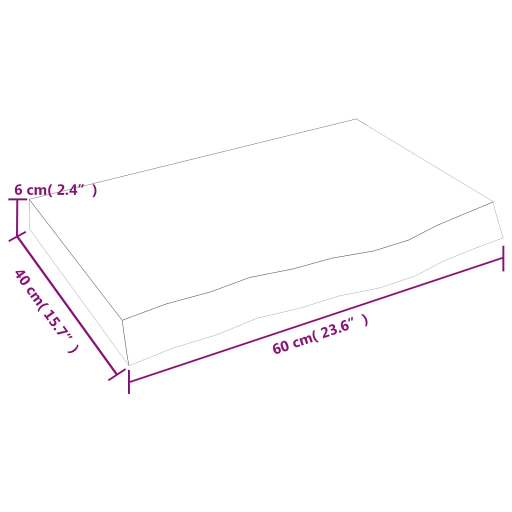 Dessus de table marron clair bois chêne massif traité - XIOS