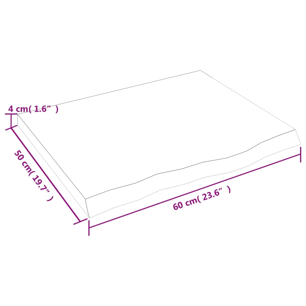 Dessus de table marron clair bois chêne massif traité - XIOS