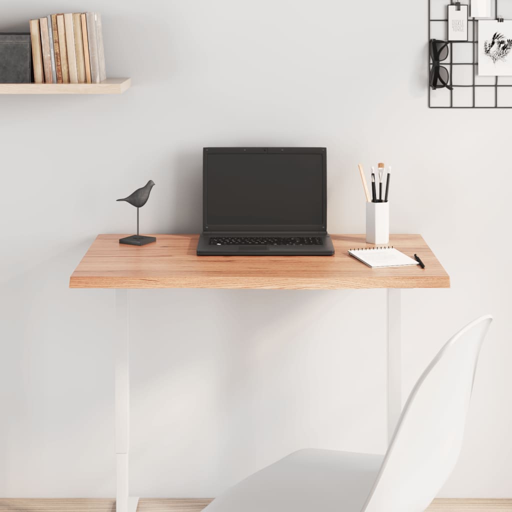 Dessus de table marron clair 80x40x2 cm bois chêne traité - XIOS