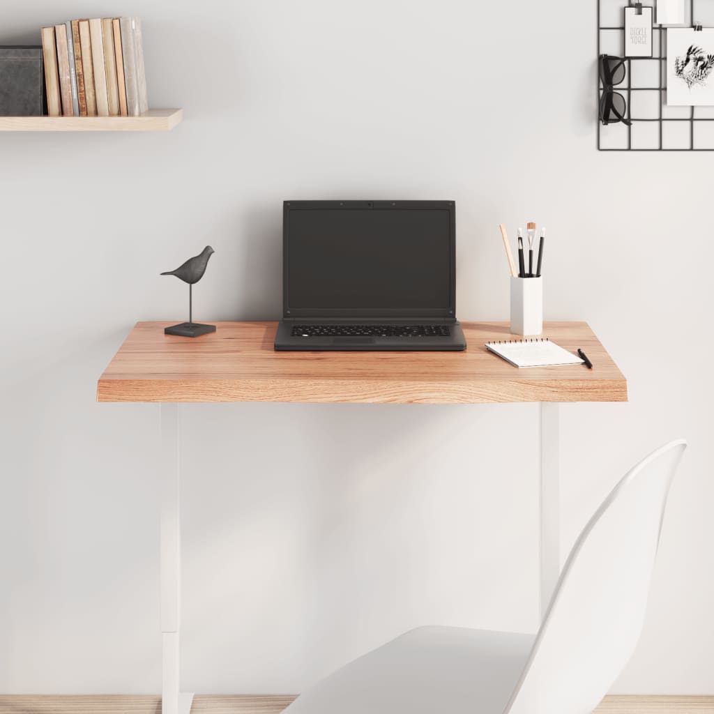 Dessus de table marron clair bois chêne massif traité - XIOS