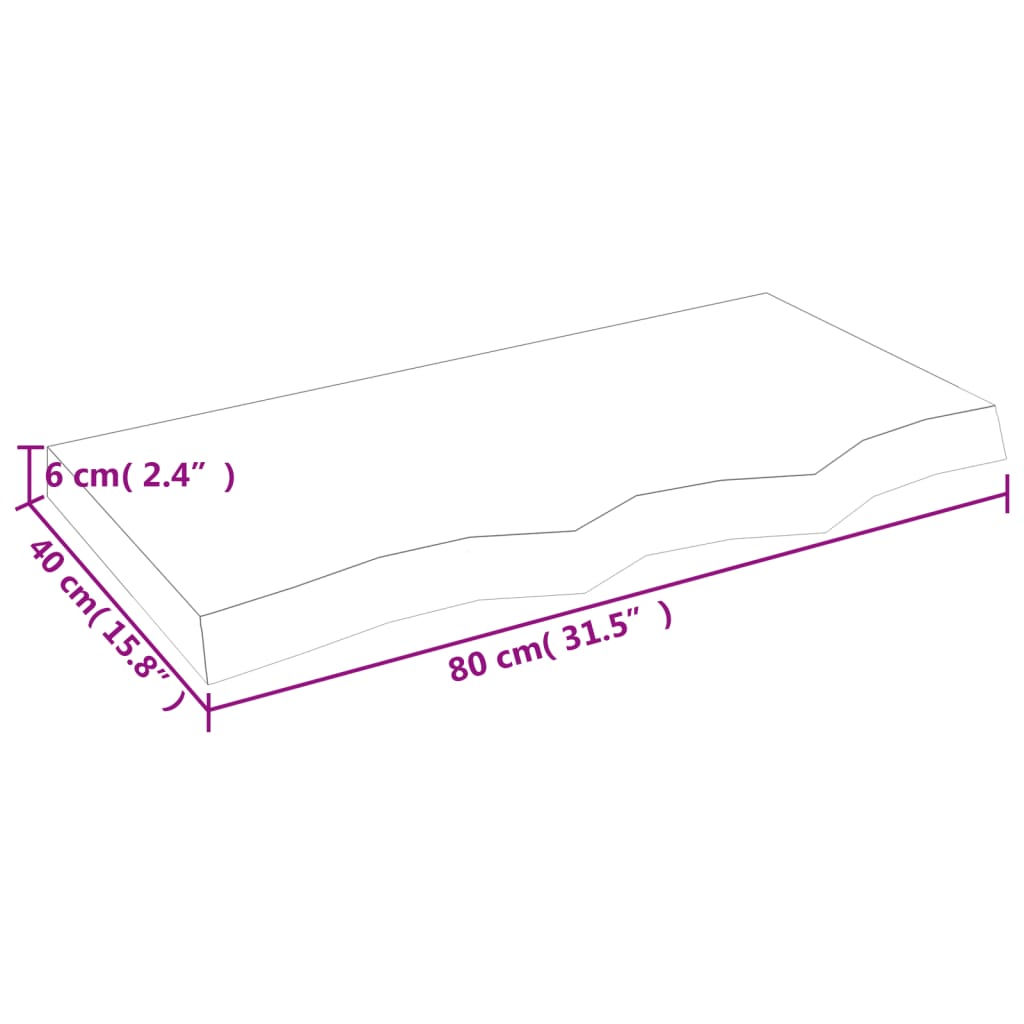 Dessus de table marron clair bois chêne massif traité - XIOS