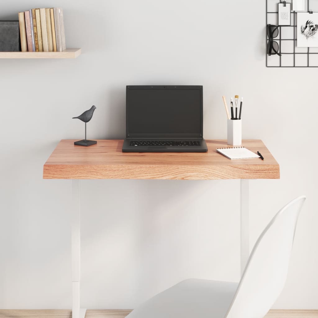 Dessus de table marron clair bois chêne massif traité - XIOS