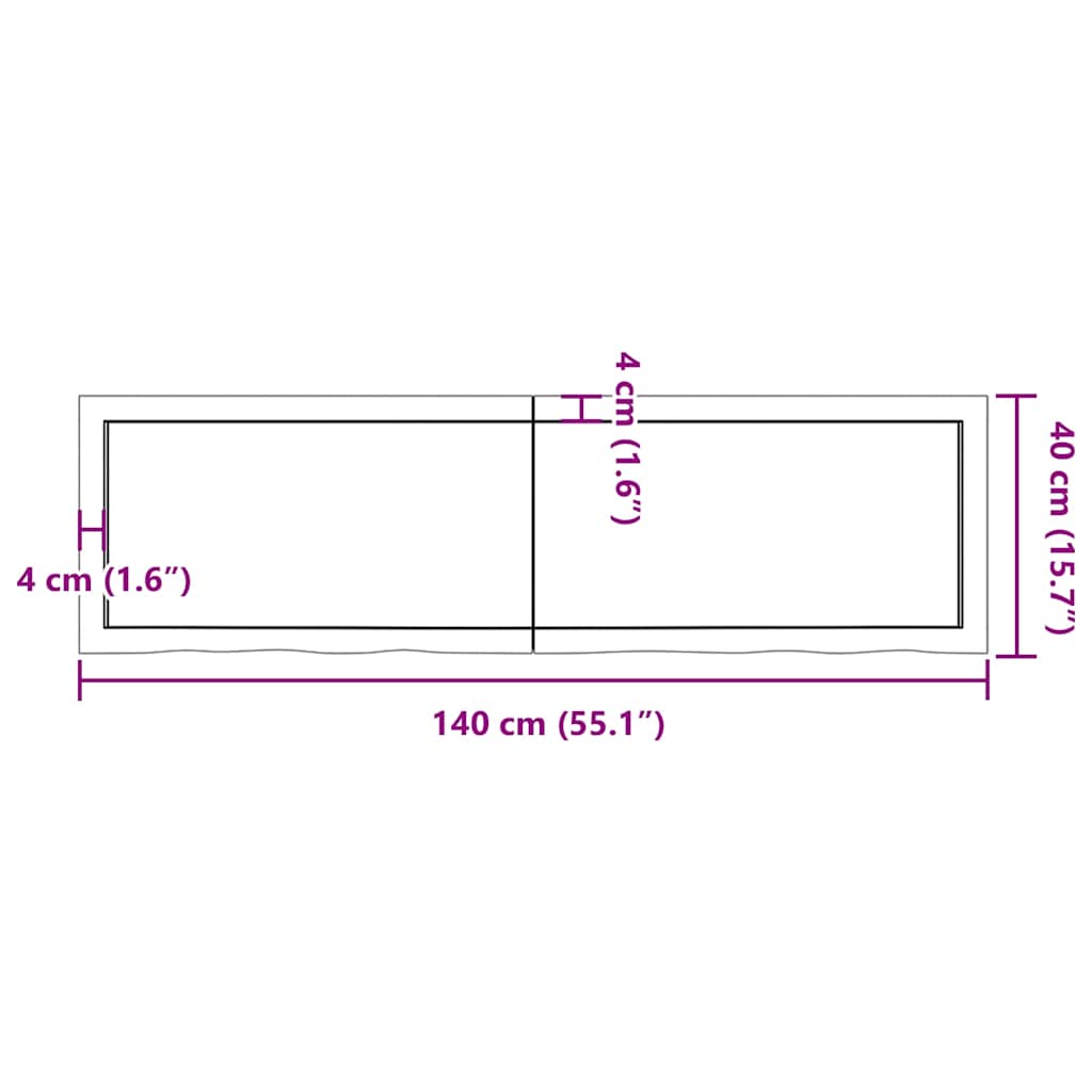 Dessus de table marron clair bois chêne massif traité - XIOS