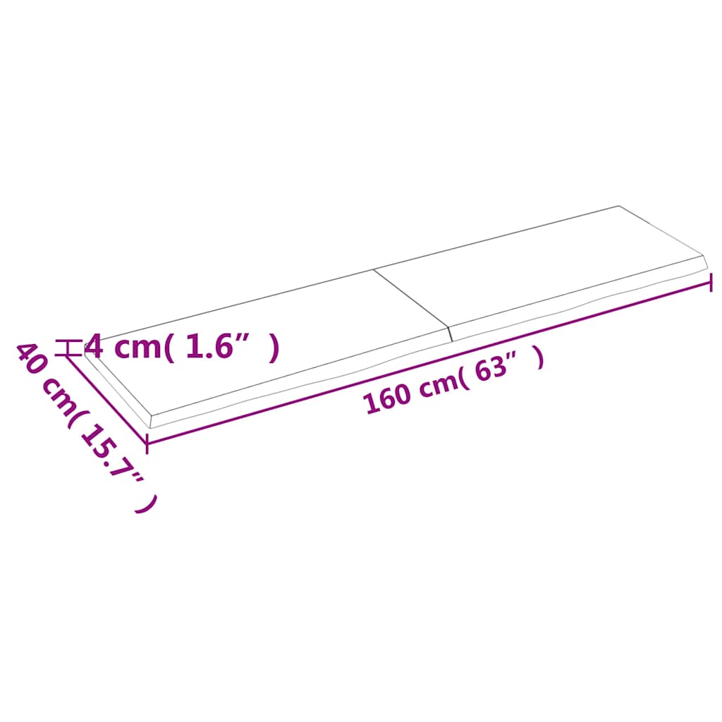Dessus de table marron clair bois chêne massif traité - XIOS