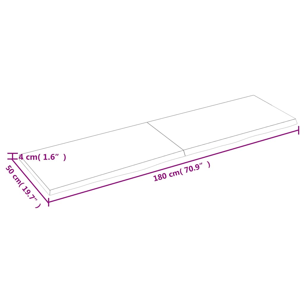 Dessus de table marron clair bois chêne massif traité - XIOS