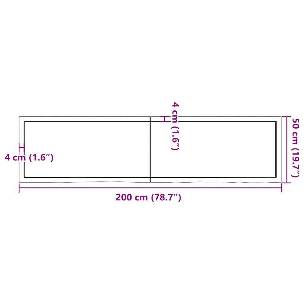 Dessus de table marron clair bois chêne massif traité - XIOS