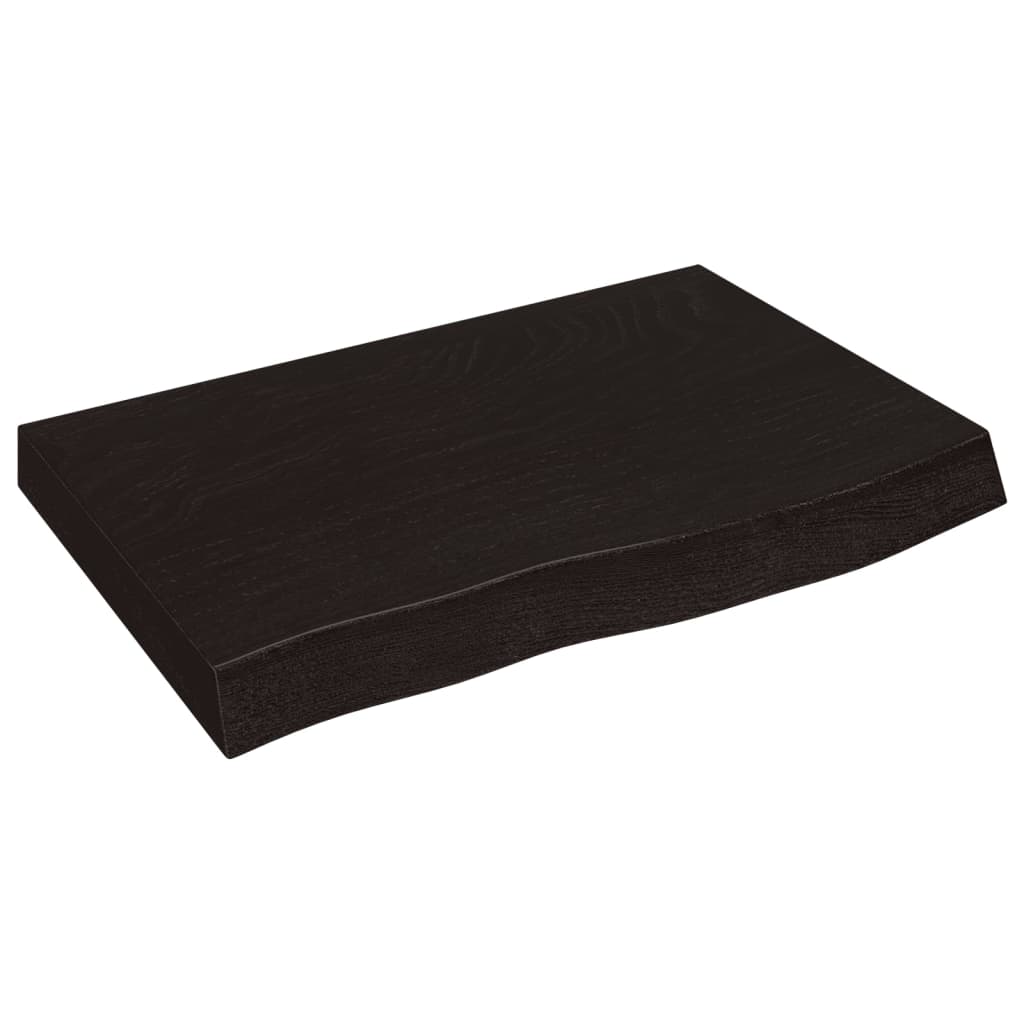 Dessus de table marron foncé bois chêne massif traité - XIOS