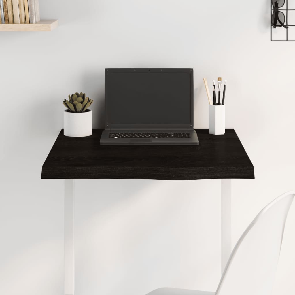 Dessus de table marron foncé bois chêne massif traité - XIOS