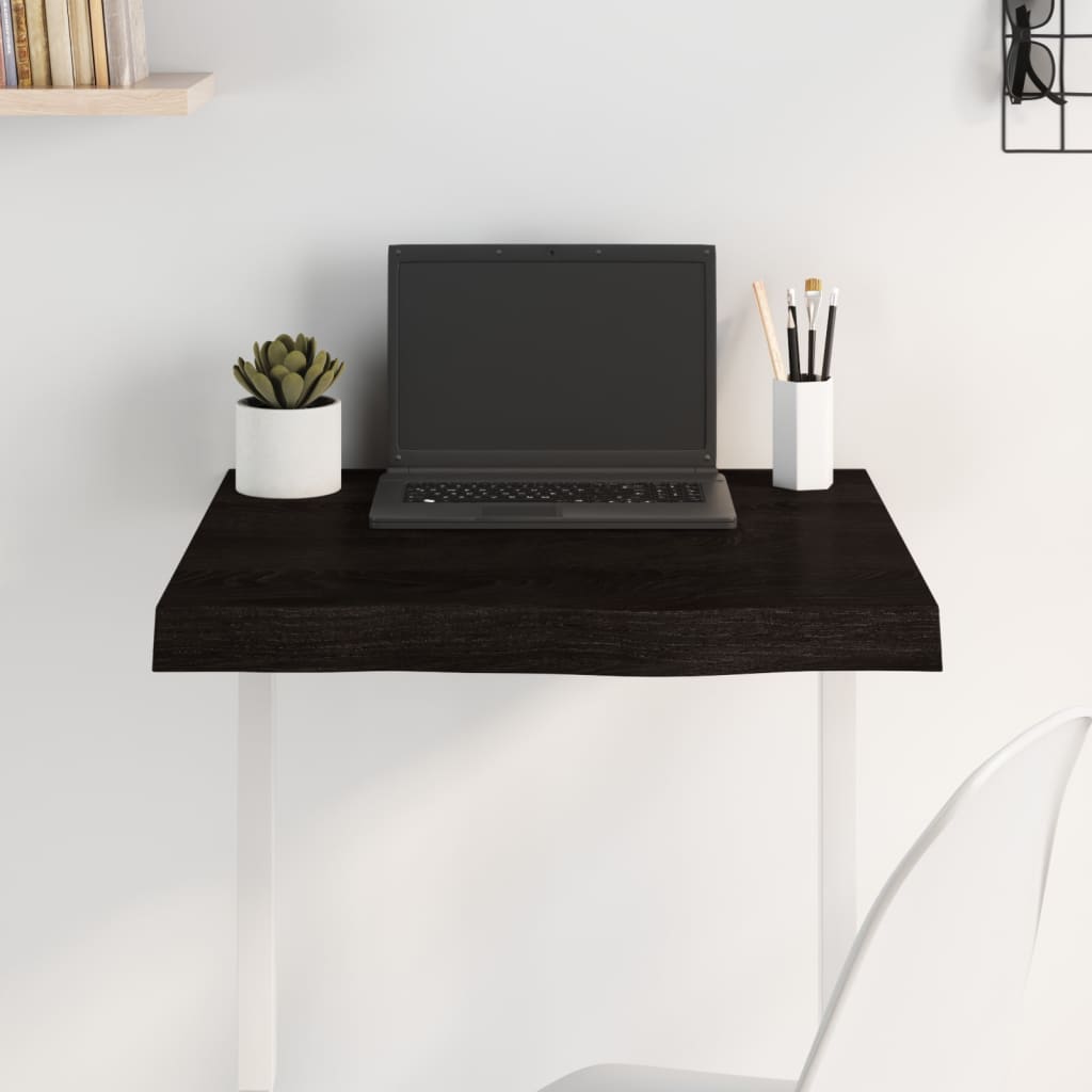 Dessus de table marron foncé bois chêne massif traité - XIOS