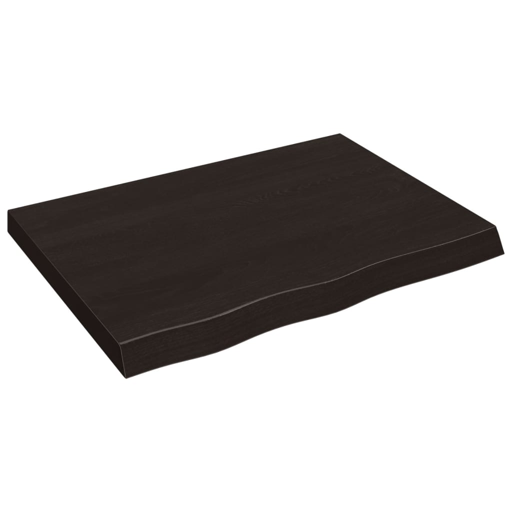 Dessus de table marron foncé bois chêne massif traité - XIOS