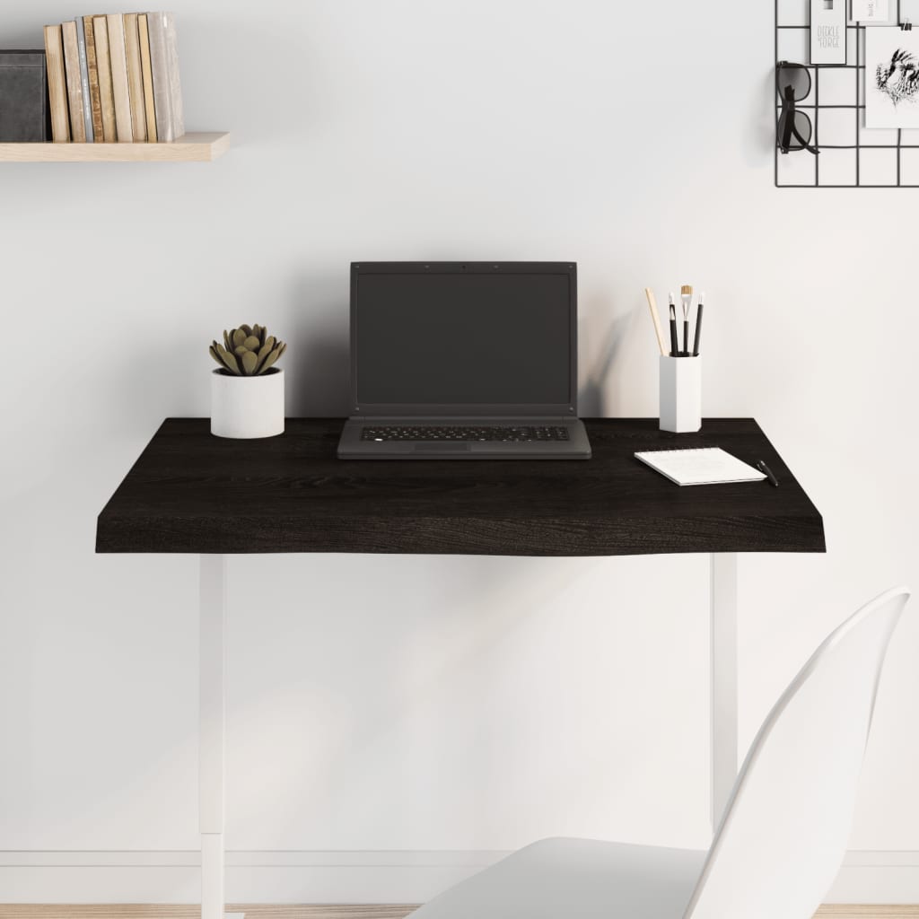 Dessus de table marron foncé bois chêne massif traité - XIOS