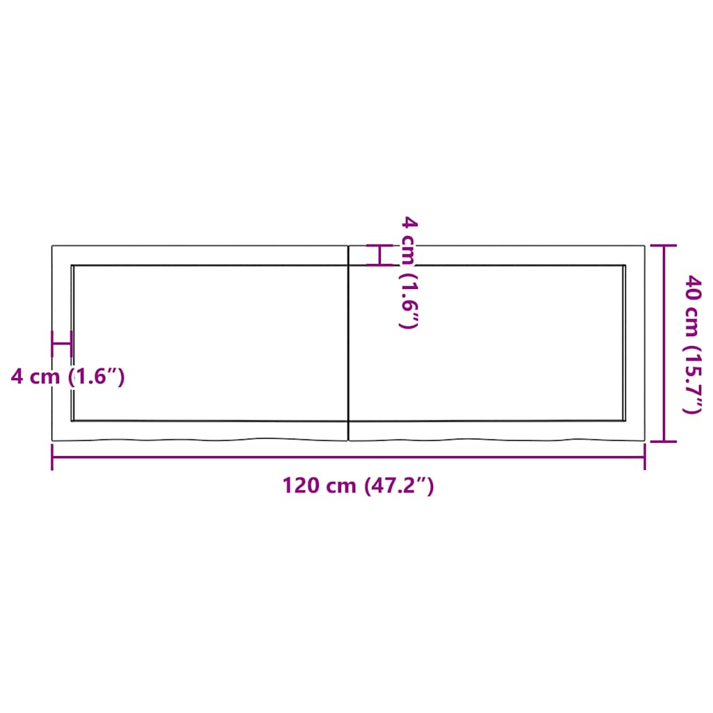 Dessus de table marron foncé bois chêne massif traité Plateaux de table vidaXL