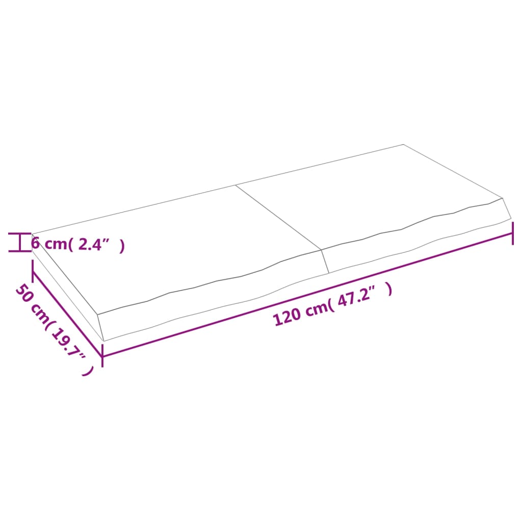 Dessus de table marron foncé bois chêne massif traité Plateaux de table vidaXL