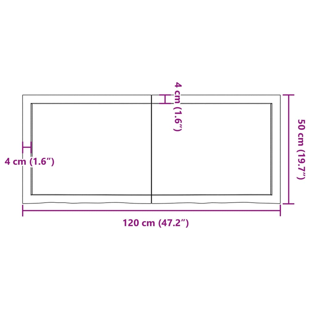 Dessus de table marron foncé bois chêne massif traité Plateaux de table vidaXL