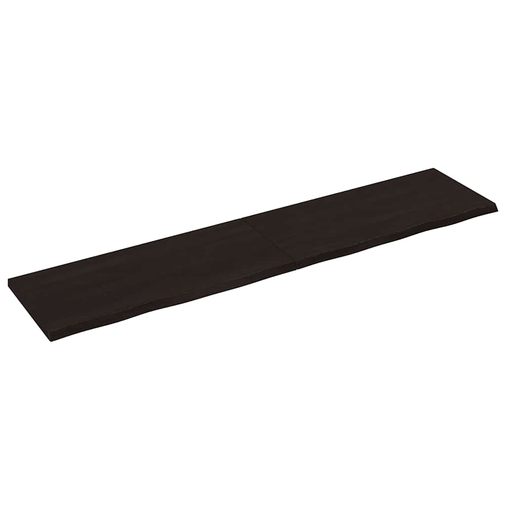 Dessus de table marron foncé bois chêne massif traité