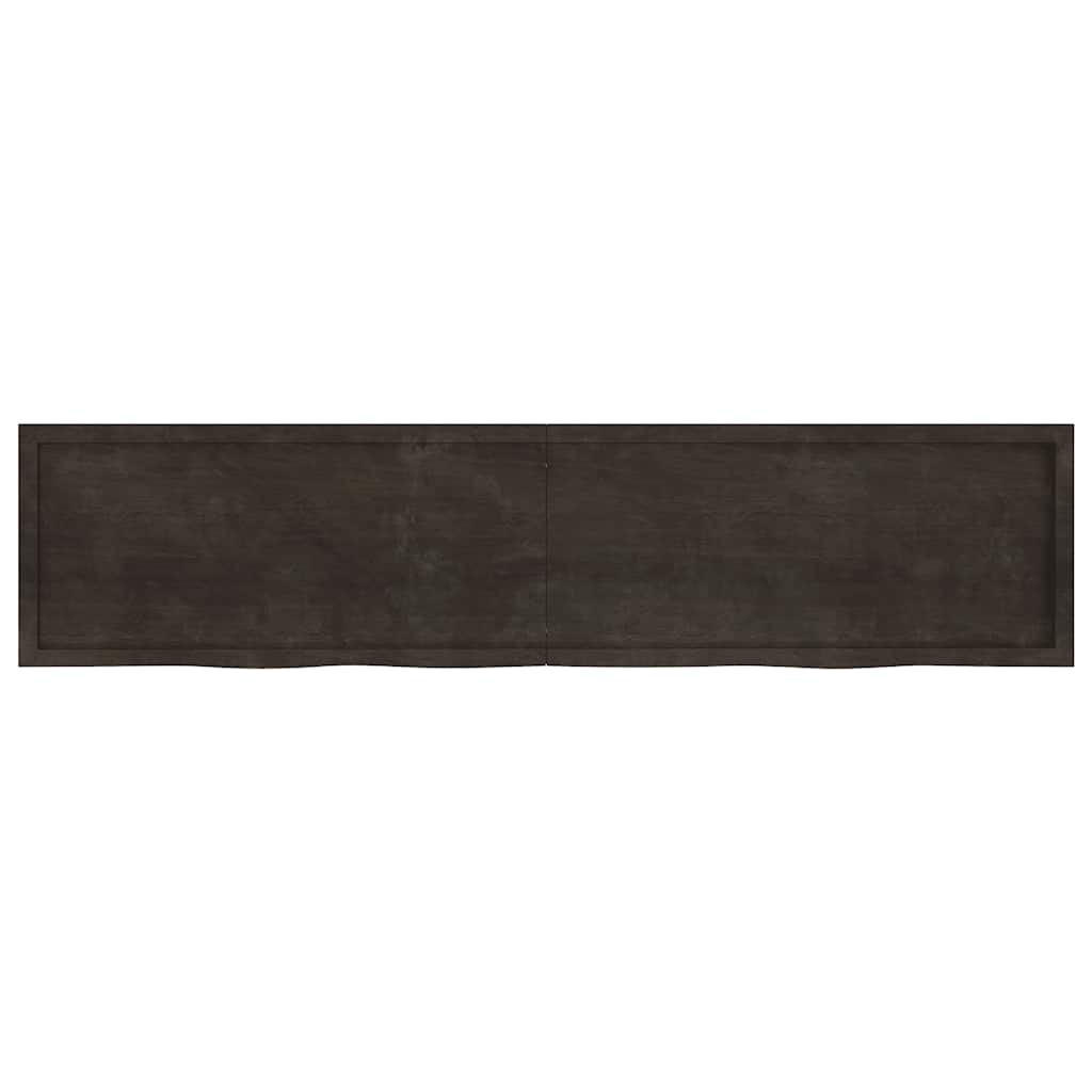 Dessus de table marron foncé bois chêne massif traité