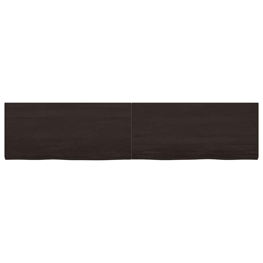 Dessus de table marron foncé bois chêne massif traité
