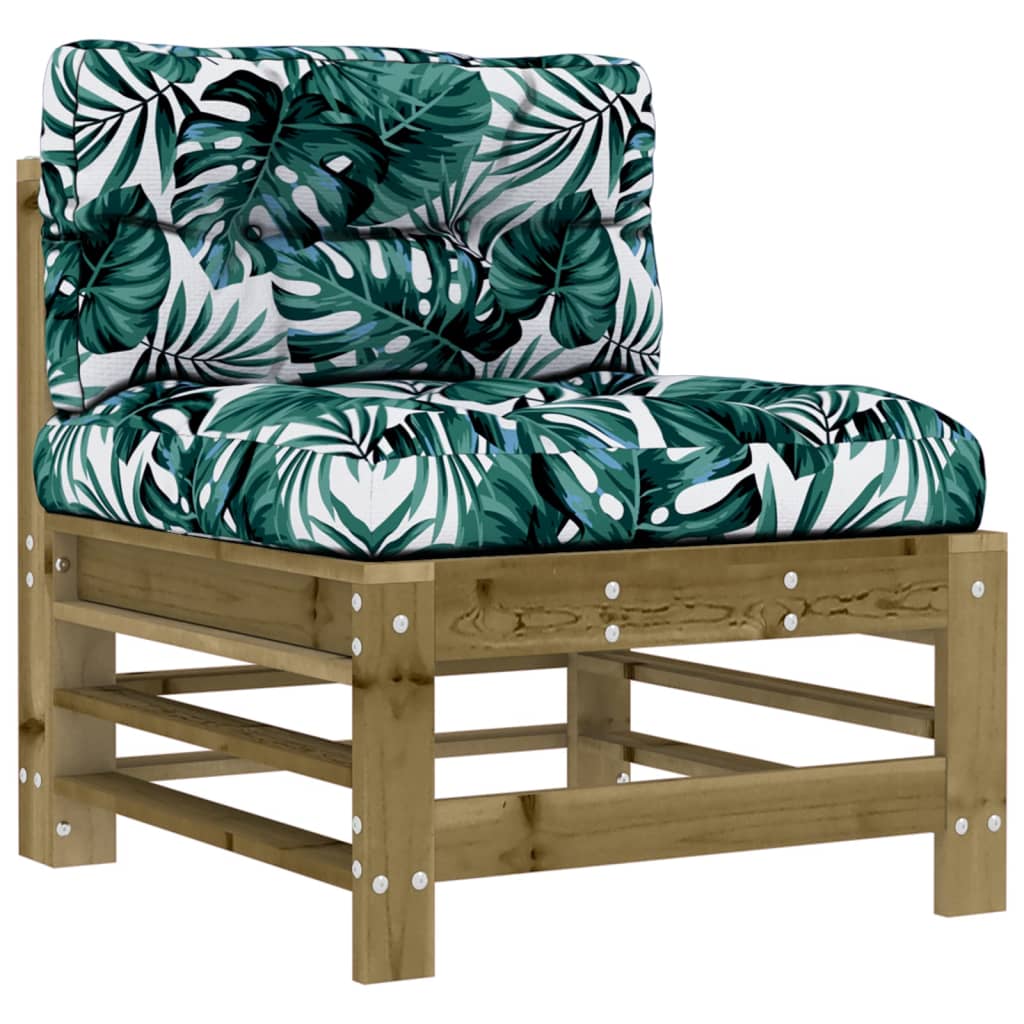 Salon de jardin 8 pcs avec coussins bois de pin imprégné