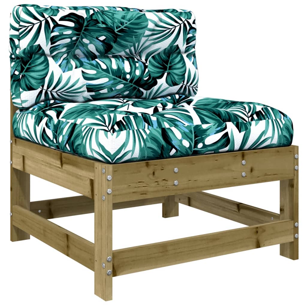 Salon de jardin 5 pcs avec coussins bois de pin imprégné