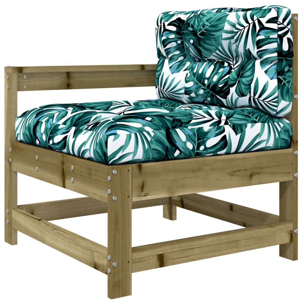 Salon de jardin 5 pcs avec coussins bois de pin imprégné